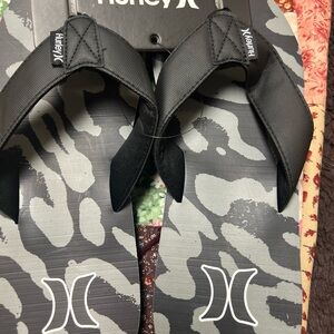 Hurley Black and Gray Camo Flip-Flops